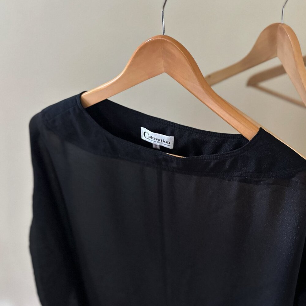 Black Semi-Sheer Blouse